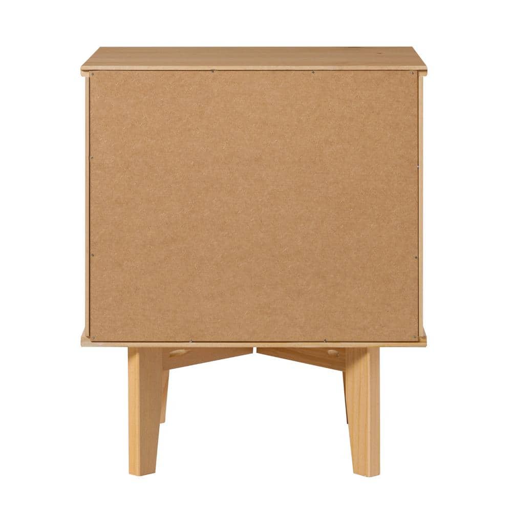 Sloane 2-Drawer Natural Pine Mid-Century Modern Solid Wood Nightstand - thumbnail 6