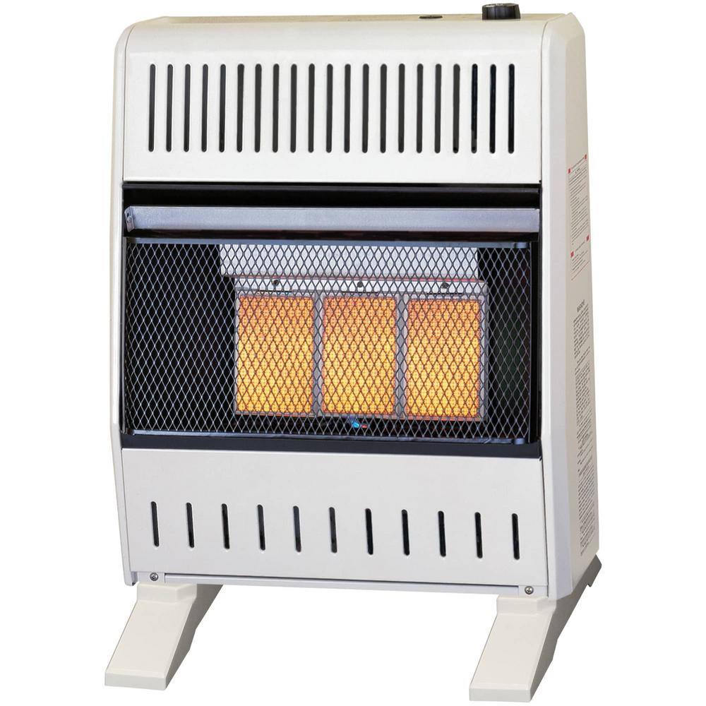 18,000 BTU Natural Gas Ventless Infrared Plaque Heater with Base Feet, T-St
