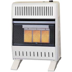 18,000 BTU Natural Gas Ventless Infrared Plaque Heater with Base Feet, T-Stat Control
