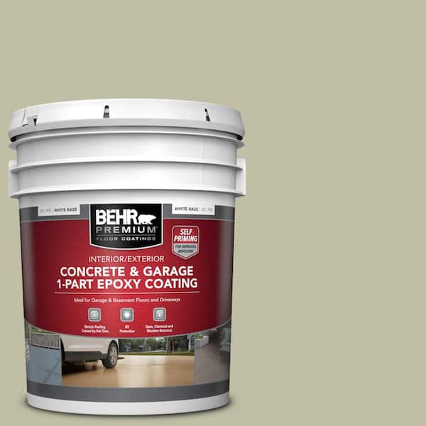 BEHR PREMIUM 5 gal. #PFC-36 Garden Lattice Self-Priming 1-Part Epoxy Satin Interior/Exterior Concrete and Garage Floor Paint
