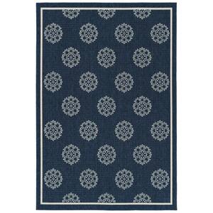 Amalie Navy 3 ft. 6 in. x 5 ft. 6 in. Indoor/Outdoor Area Rug