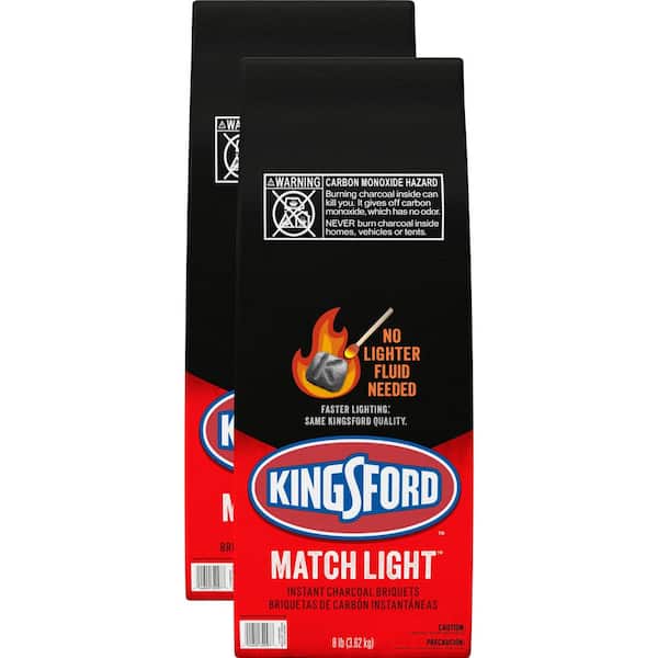 8 lbs. Match Light Instant BBQ Charcoal Grilling Briquettes (2-Pack)