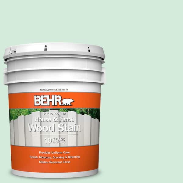 BEHR 5 gal. #M410-1 Jade Mist Solid Color House and Fence Exterior Wood Stain