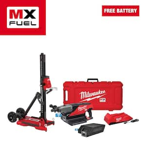 MX FUEL Lithium-Ion Cordless Handheld Core Drill Kit with Stand, 2 Batteries and Charger