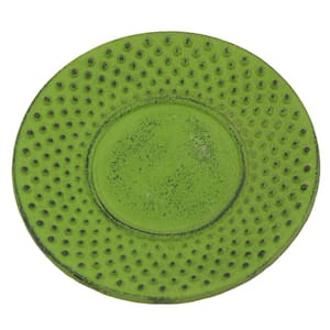 Cast Iron 3.8 in. Dia. Round Green Trivet Coaster Tea Cup Holder