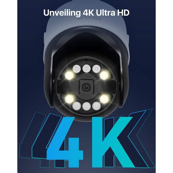 4K 8MP 16-Channel 4TB NVR POE Home Security Camera System with 6-360°Pan Tilt Wired Outdoor IP Cameras, 32CH Expandable