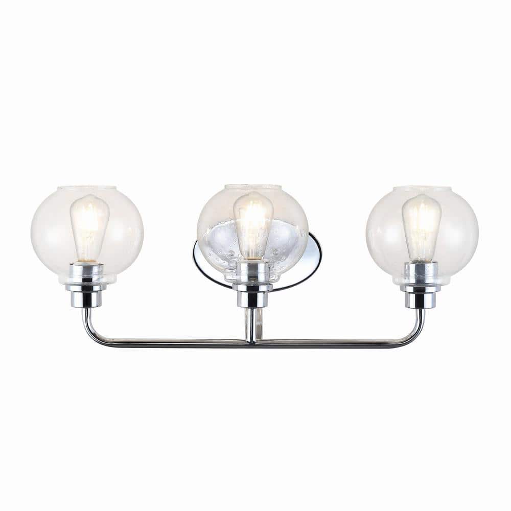 Chrome Sandrine 26.25'' 3-Light LED Vanity Light with Glass Shade