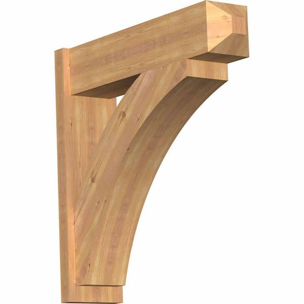 Ekena Millwork 8 in. x 32 in. x 32 in. Western Red Cedar Thorton Craftsman Rough Sawn Outlooker