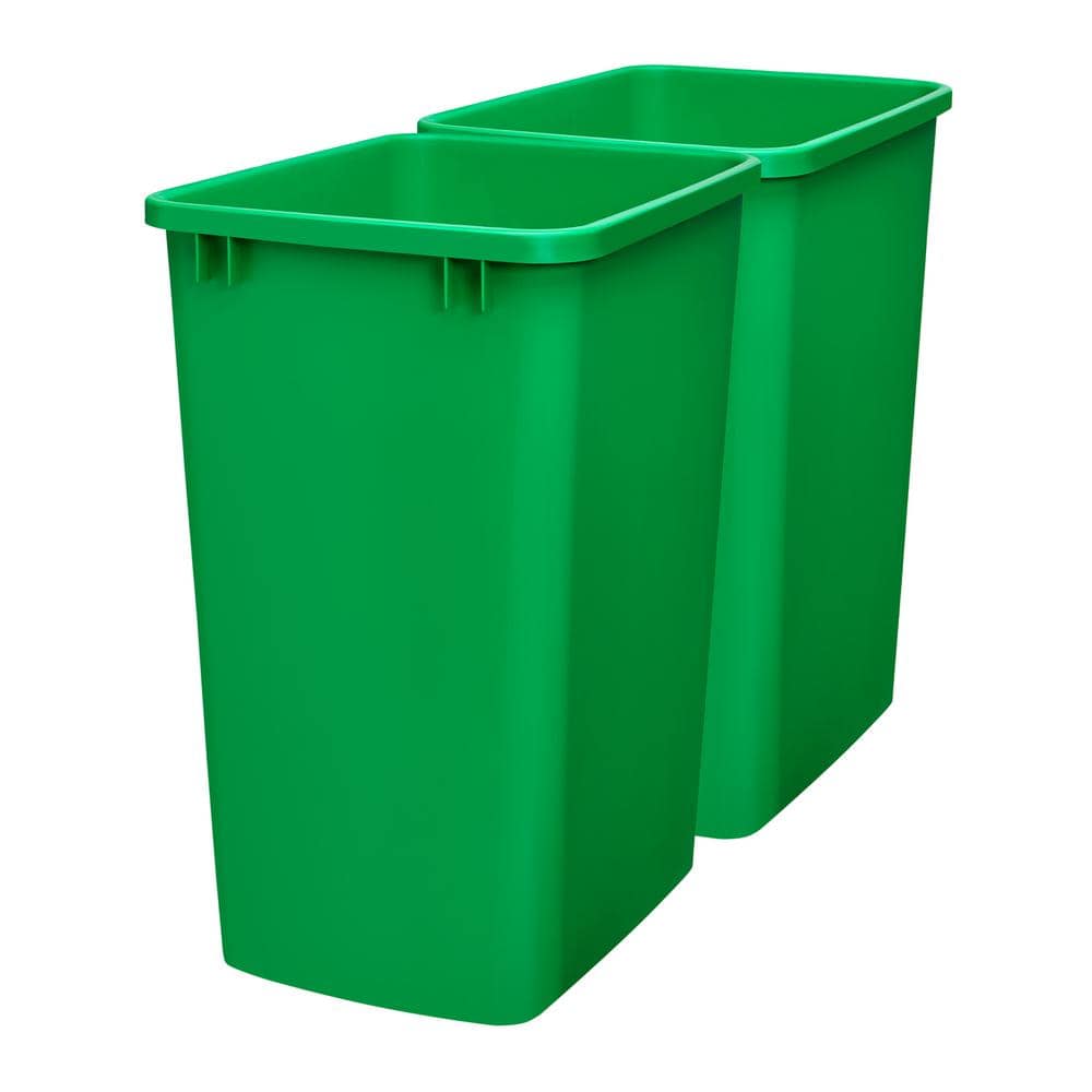 Polymer Replacement 35 Quart Trash Bin, Green, 2 Pack price history on PriceWatchPro