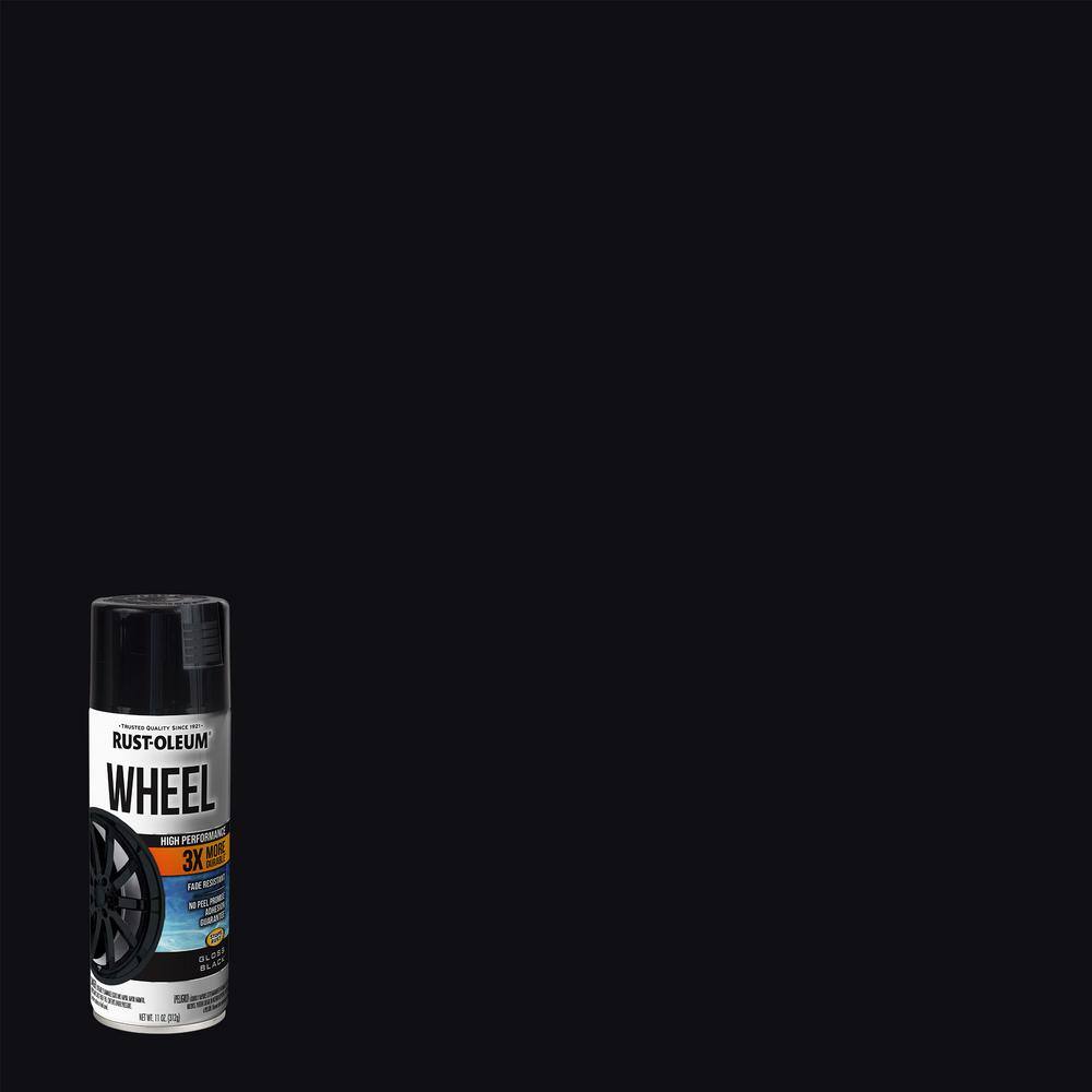 RustOleum Automotive 11 oz. High Performance Gloss Black Wheel Spray Paint 368076 The Home Depot