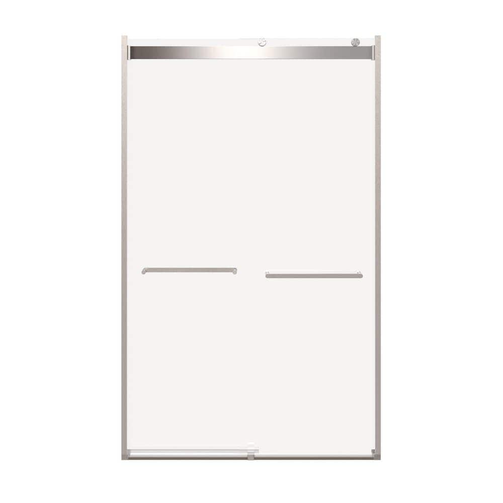 Orbit 48 in. W x 78 in. H Sliding Frameless Shower Door in Brushed Nickel with Tempered Glass price history on PriceWatchPro