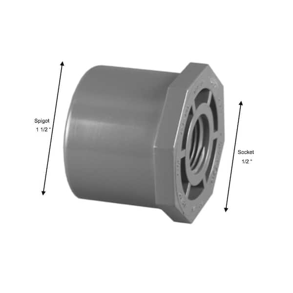 Charlotte Pipe 1-1/2 in. x 1/2 in. PVC Sch. 80 Reducer Bushing PVC