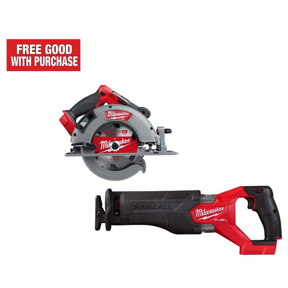 Milwaukee M18 FUEL 18V Lithium-Ion Brushless Cordless 7-1/4 in. Circular Saw & M18 FUEL SAWZALL Reciprocating Saw