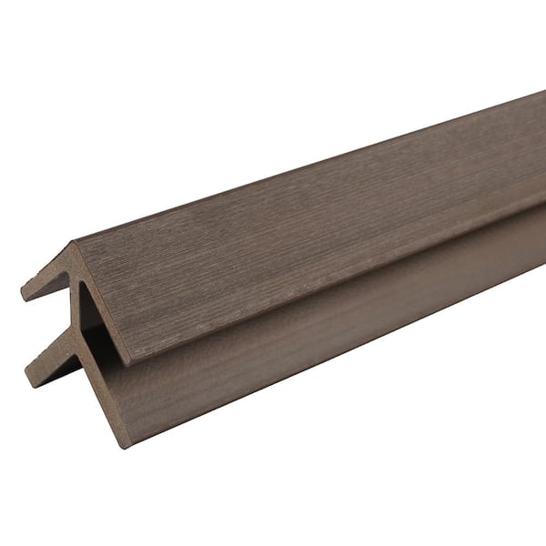 NewTechWood All Weather System 2.31 in. x 2.31 in. x 8 ft. Composite Siding Outside Corner Trim in Spanish Walnut Board