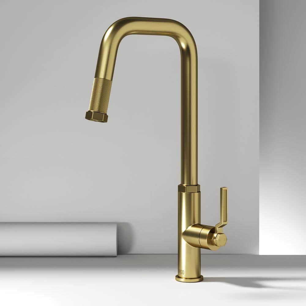 Hart Angular Single Handle Pull-Down Spout Kitchen Faucet in Matte Brushed Gold price history on PriceWatchPro