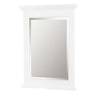 Brantley 24 in. W x 32 in. H Single Framed Beveled Edge Bathroom Vanity Mirror in White