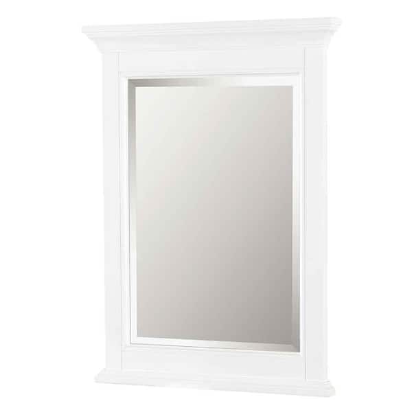 Foremost Brantley 24 in. W x 32 in. H Single Framed Beveled Edge Bathroom Vanity Mirror in White