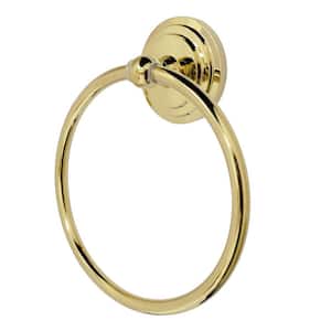 Milano Wall Mount Towel Ring in Polished Brass