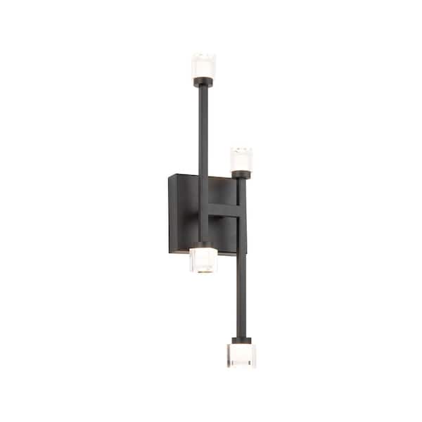 ARTCRAFT Batton 15-Watt Black Integrated LED Sconce