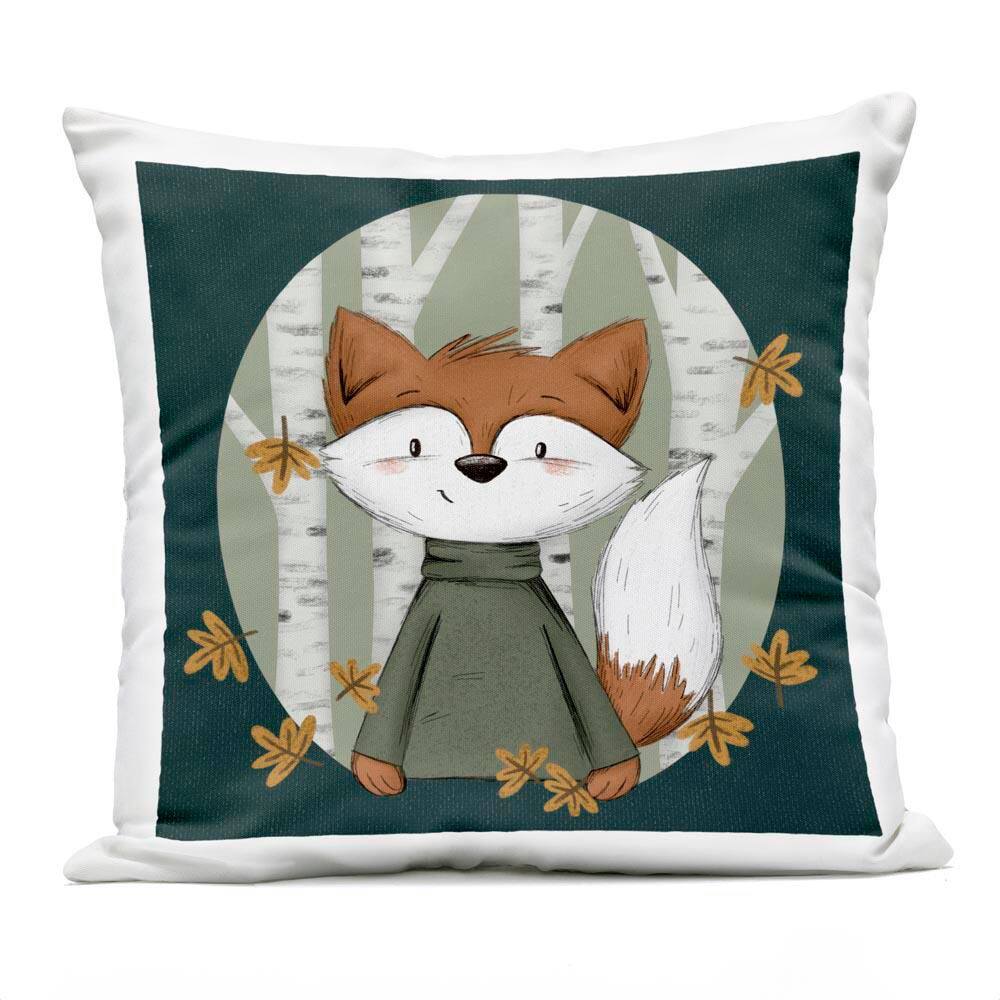 Autumnal Fox and Birch Trees Black Square Outdoor Throw Pillow price history on PriceWatchPro