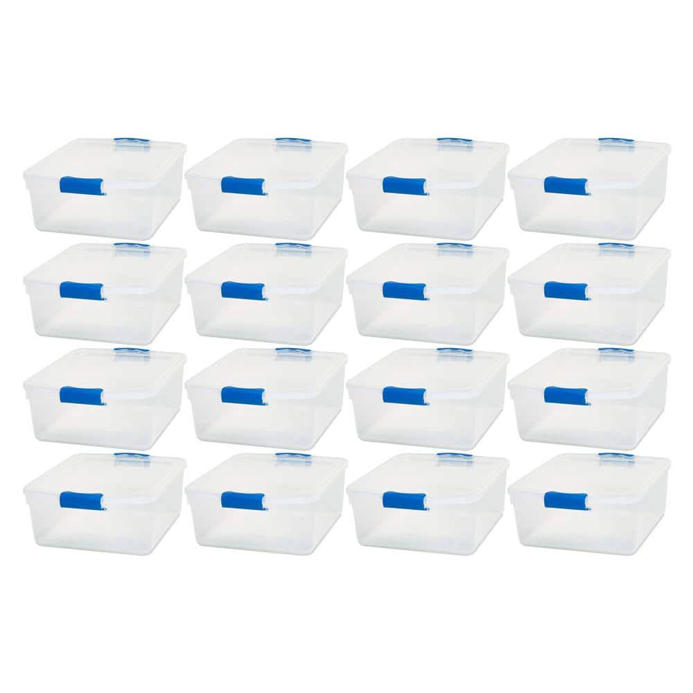 Homz 66 Quart Heavy Duty Modular Stackable Storage Containers, Clear, 4  Pack, 1 Piece - Pay Less Super Markets
