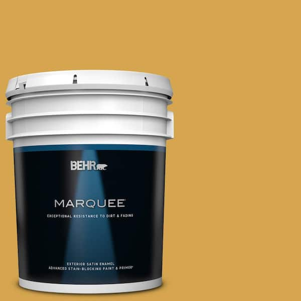 BEHR MARQUEE 5 gal. #M290-6 Plantain Chips Satin Enamel Exterior Paint & Primer