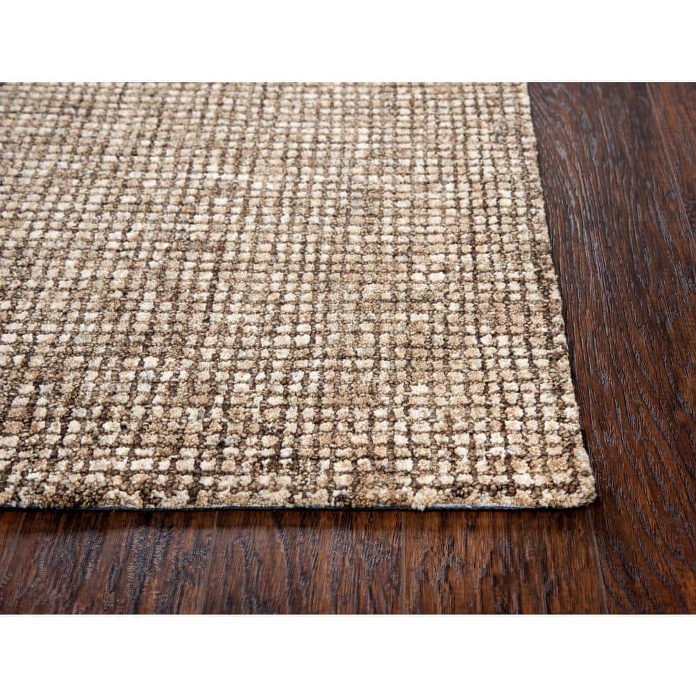 Storm Brown and Beige Hand-Tufted Wool Area Rug 8' x 11'