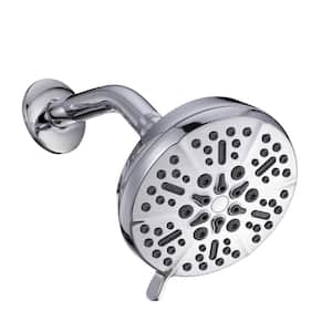 5-Spray Patterns with 2.5 GPM 5 in. Wall Mount Rain Fixed Shower Head in Chrome