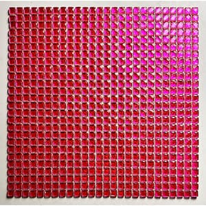 Artistic Jewels Pink 12 in. x 12 in. Square Mosaic Diamond Cut Glass Decorative Wall Tile (10.76 sq. ft./Case)