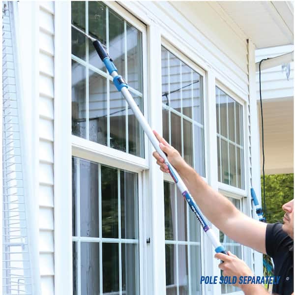 POLYTE Window Squeegee for Car Windshields and Window Cleaning Tool, Extendable Aluminum Handle 36-50 cm (Black)