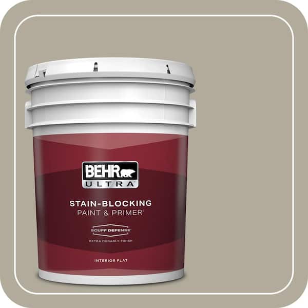 BEHR ULTRA 5 gal. #ECC-47-1 Mountain Shade Extra Durable Flat Interior Paint & Primer