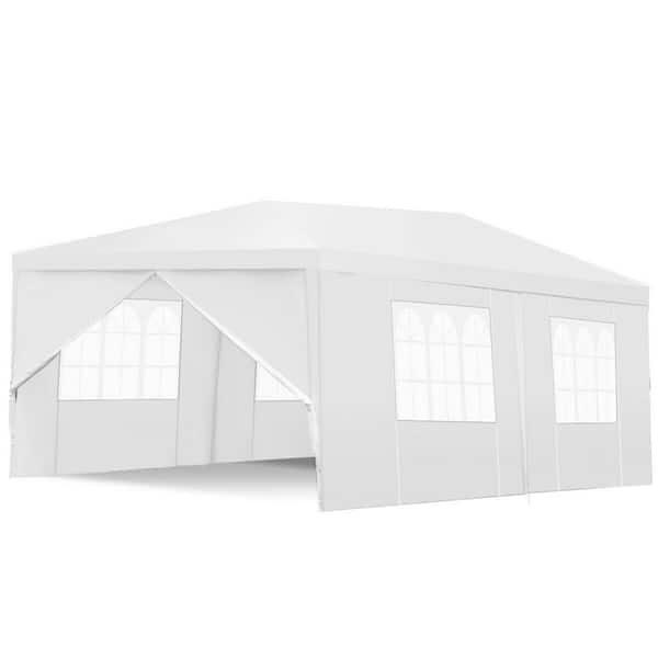 Costway 20 ft. x 10 ft. Heavy-Duty Canopy Party Wedding Tent Gazebo Cater Event with Side Walls