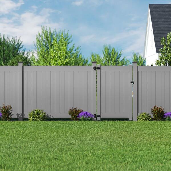 Barrette Outdoor Living Bryce 5x5x108 Gray Vinyl Fence Line Post