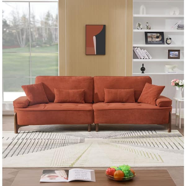 Green Futon Velvet Sofa Accent Sofa Loveseat Sofa with Rose Gold Metal Feet