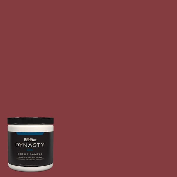 BEHR DYNASTY 8 oz. #M140-7 Dark Crimson Satin Enamel Stain-Blocking Interior/Exterior Paint and Primer Sample