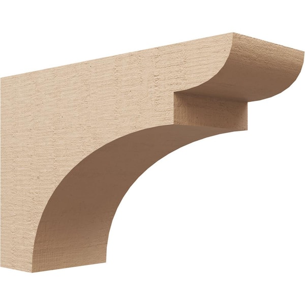 Ekena Millwork Classic Series 3 7 in. x 21 in. x 14 in. Yorktown Rough Cedar Woodgrain Timberthane Polyurethane Corbel in Primed Tan