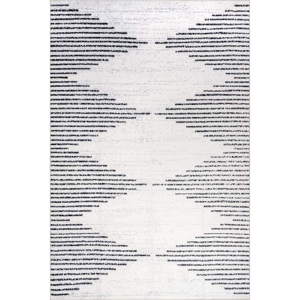 Diamond Pinstripes Spill Proof Washable White 8 ft. x 10 ft. Indoor Area Rug price history on PriceWatchPro