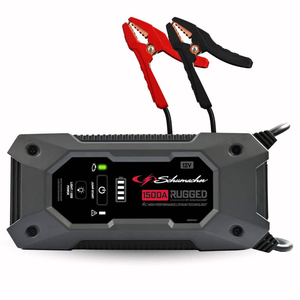 Schumacher Electric Rugged 1500A Lithium Car Battery Jump Starter and Portable Power Pack, 12V for Power Sport, Auto, and Marine Batteries