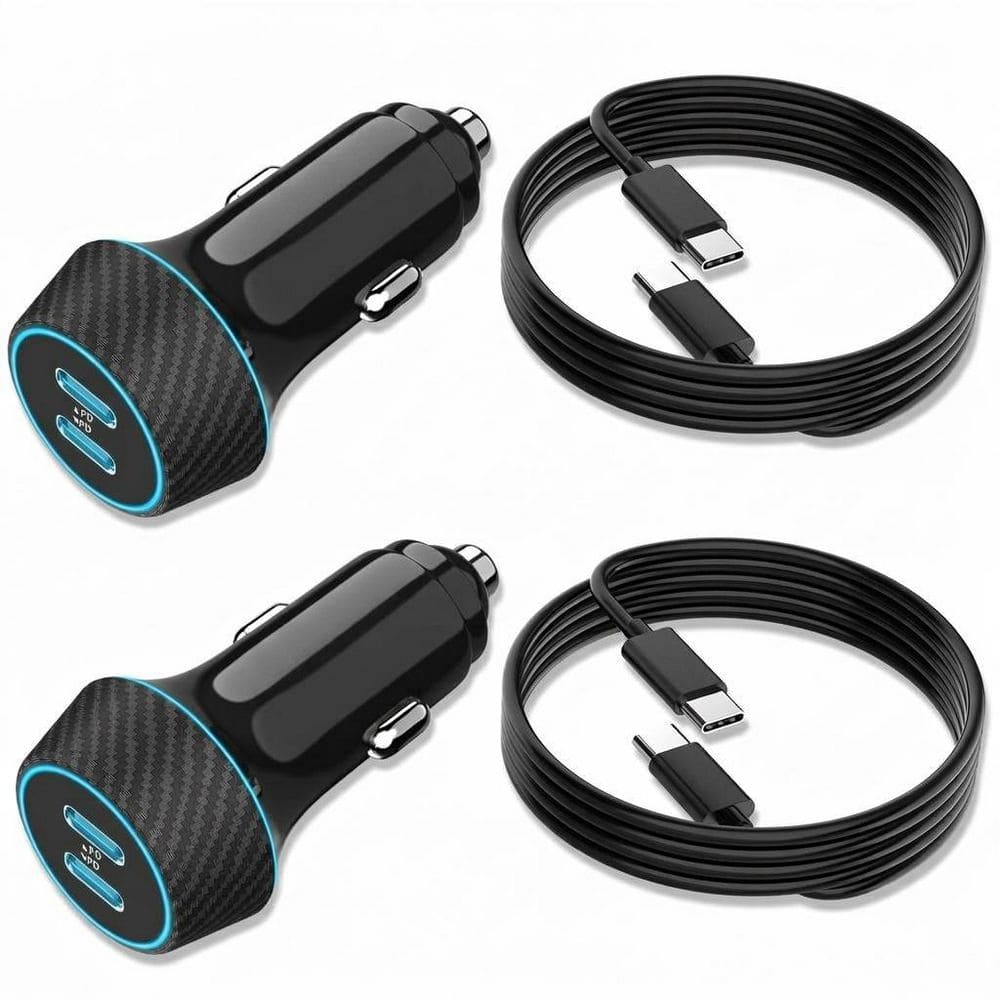 2 Pack 90W USB C Car Charger Adapter Dual 45W High-Speed Output in Black 2 Pack price history on PriceWatchPro