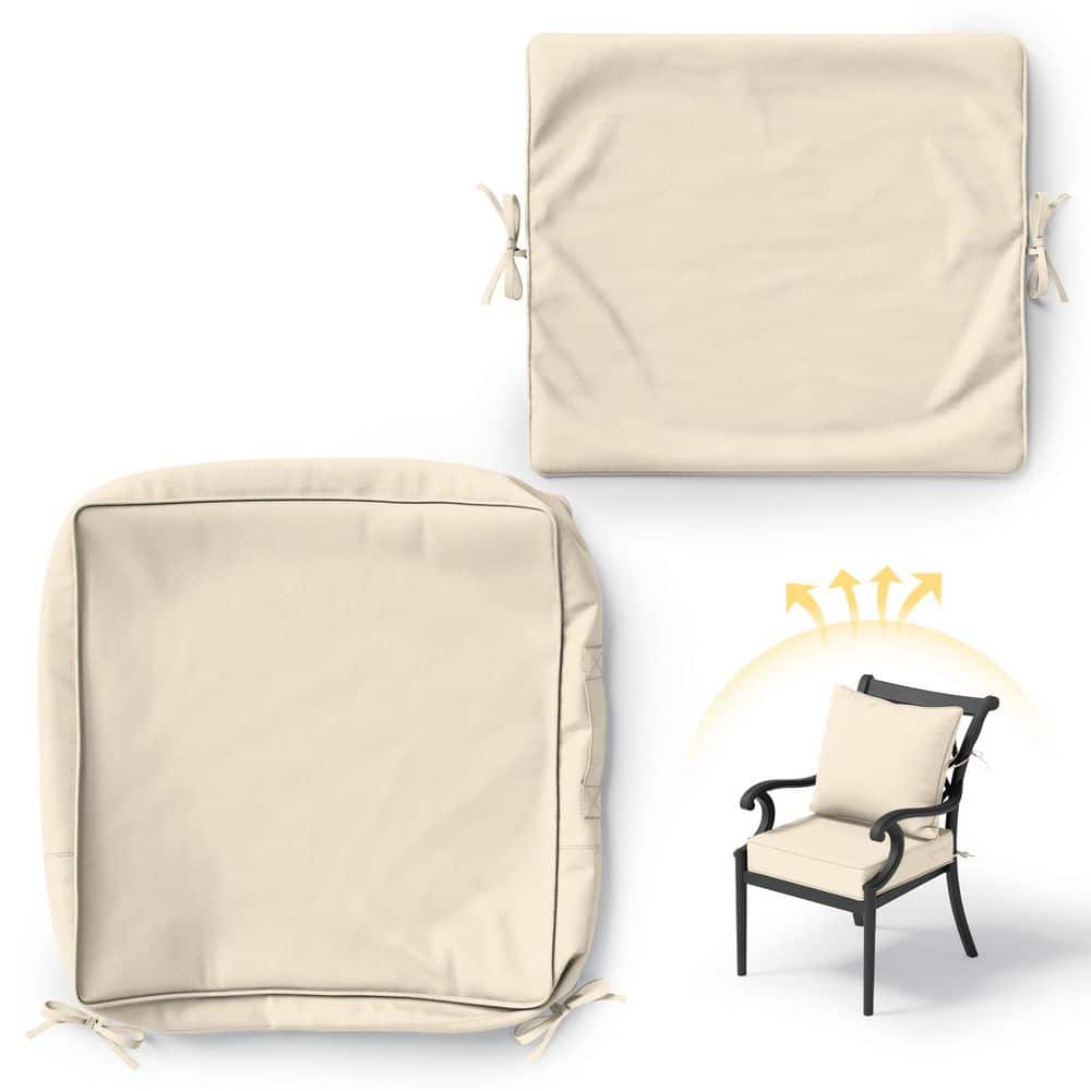 24 in. x 24 in. Square Slipcover Replacement Outdoor Waterproof Seat&Back Cover Set for Chair and Sofa Cream price history on PriceWatchPro