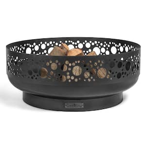 Cook King 111283 Boston Fire Pit, 31.5 in. Dia, Laser Cut Design, Wood Burning Fire Pit