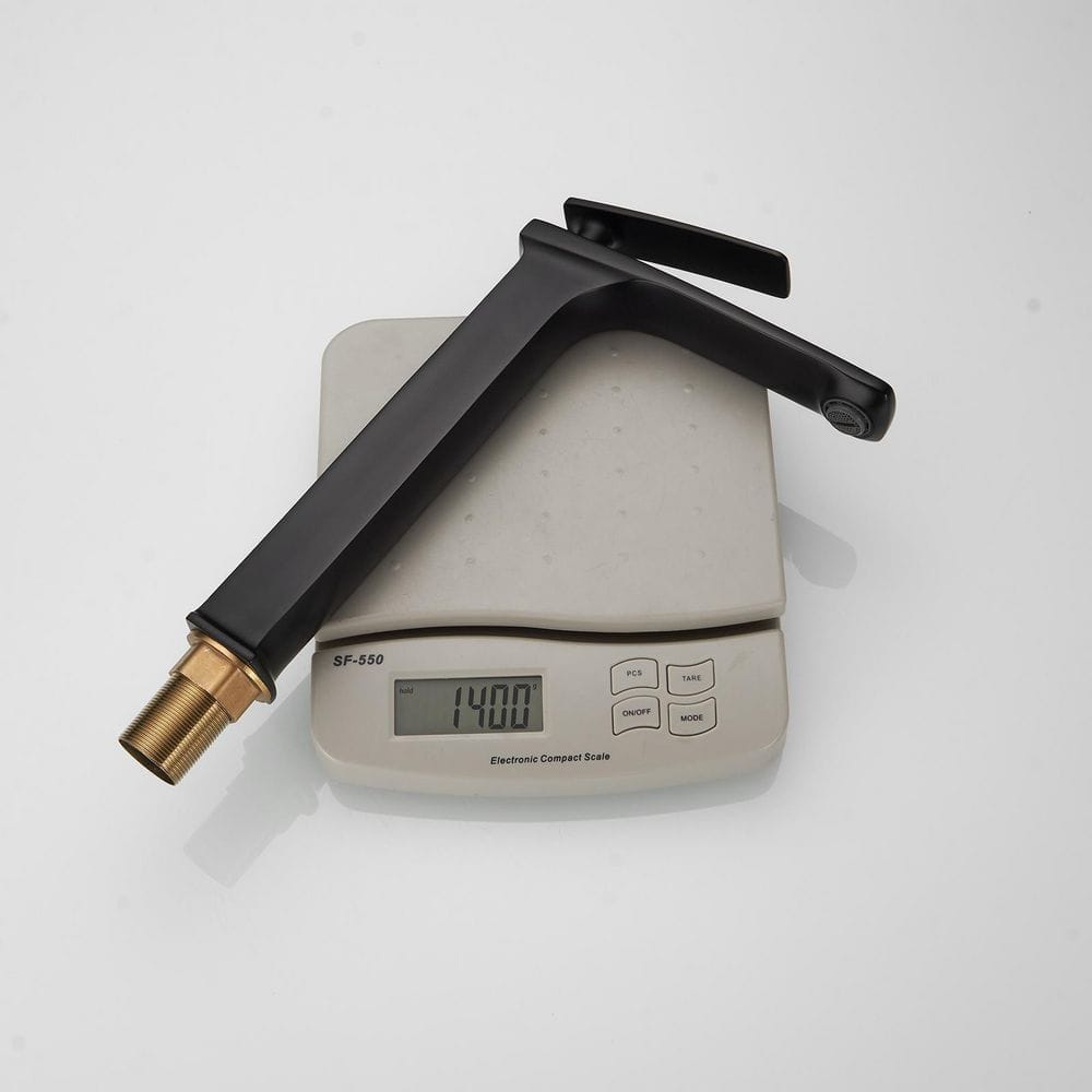 Matte Black Single Handle Vessel Sink Faucet with Drain Assembly