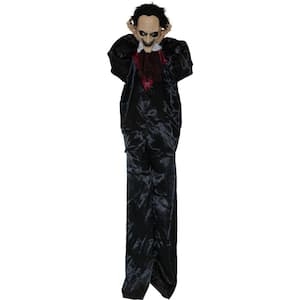 67 in. Battery Operated Poseable Standing Vampire with Red LED Eyes Halloween Prop