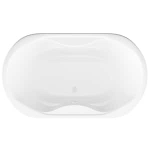 Ruby 5.9 ft. Acrylic Center Drain Oval Drop-in Non-Whirlpool Bathtub in White