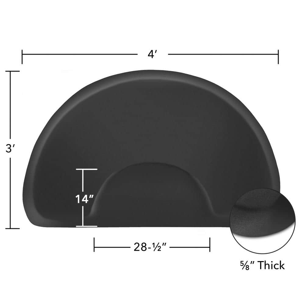 Black Polyurethane Semi Circle Anti-Fatigue Mat for Salon Chairs