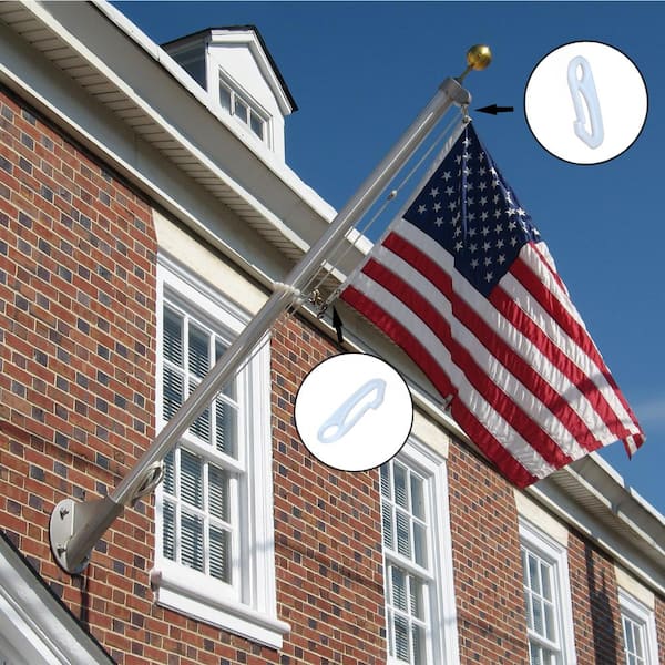 Heavy-Duty Flagpole Snap Hook Clips - Flag Pole Attachment Accessory -  Attach Flag Grommets to Halyard Rope (4-Piece)