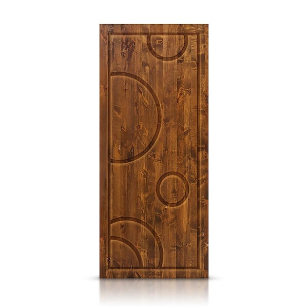 CALHOME 42 in. x 96 in. Hollow Core Walnut Stained Pine Wood Interior Door Slab