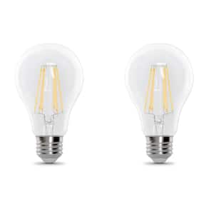 60-Watt Equivalent A19 Dimmable CEC 90+ CRI Indoor Clear Glass LED Light Bulb, Soft White (2-Pack)