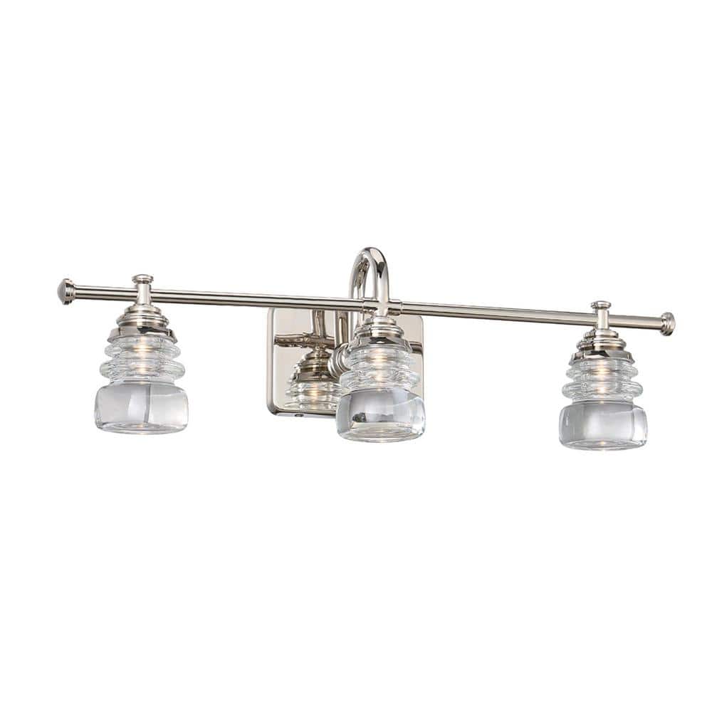 WAC Lighting Rondelle Polished Nickel LED Vanity Light Bar and Wall Sconce,  3000K WS-42524-PN The Home Depot