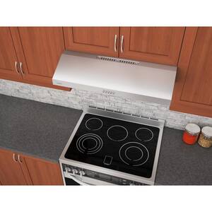 Slim SDR 30 in. Non-Vented Under Cabinet Range Hood with Halogen lights in Stainless Steel